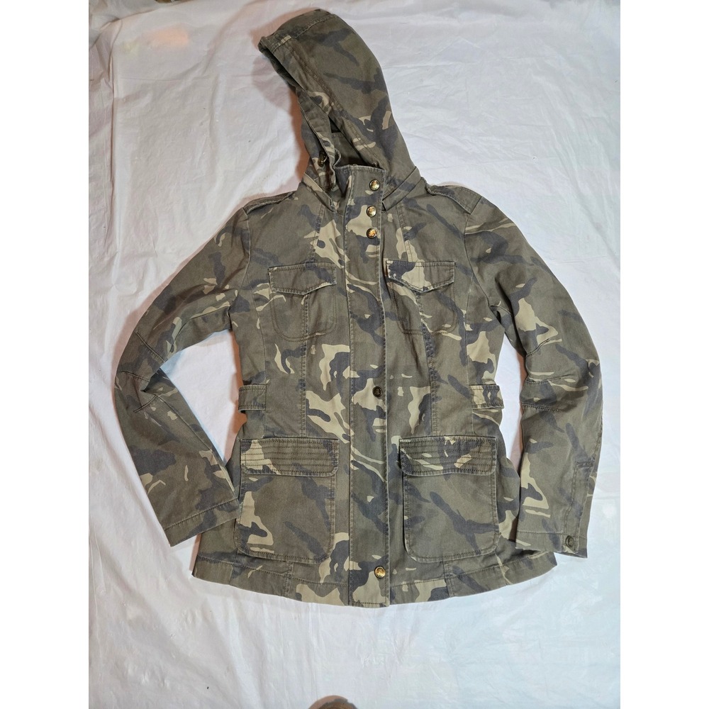 Jeans by Buffalo Camo Utility Jacket Hooded Military Field Coat Green Khaki M